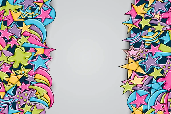 Yıldız karikatür doodle tasarlamak zemin. Şirin arka plan kavramı