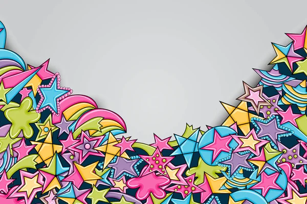 Yıldız karikatür doodle tasarlamak zemin. Şirin arka plan kavramı