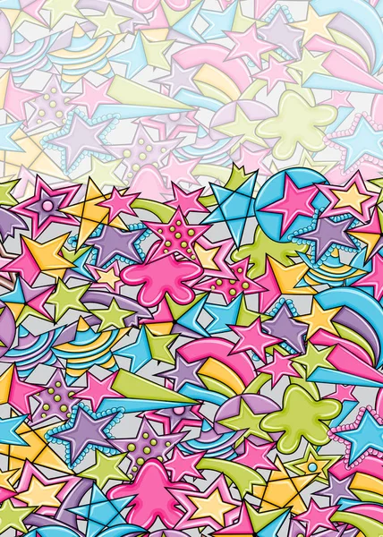 Yıldız karikatür doodle tasarlamak zemin. Şirin arka plan kavramı