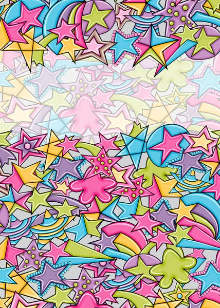 Yıldız karikatür doodle tasarlamak zemin. Şirin arka plan kavramı