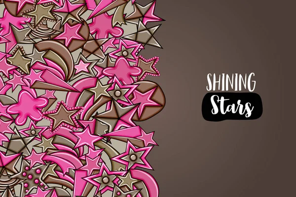 Yıldız karikatür doodle tasarlamak zemin. Şirin arka plan kavramı