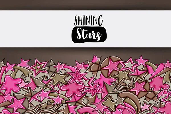 Yıldız karikatür doodle tasarlamak zemin. Şirin arka plan kavramı