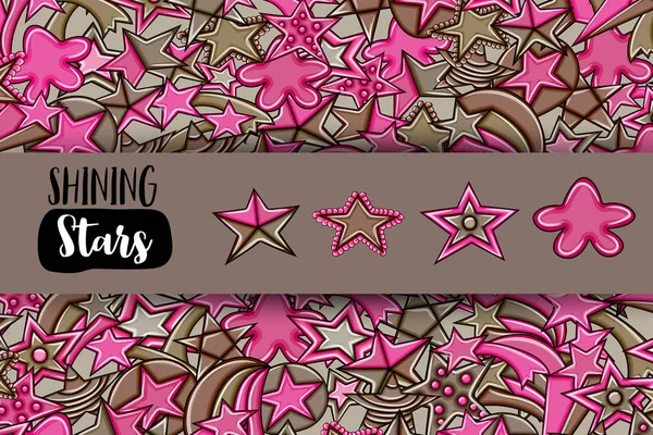 Yıldız karikatür doodle tasarlamak zemin. Şirin arka plan kavramı