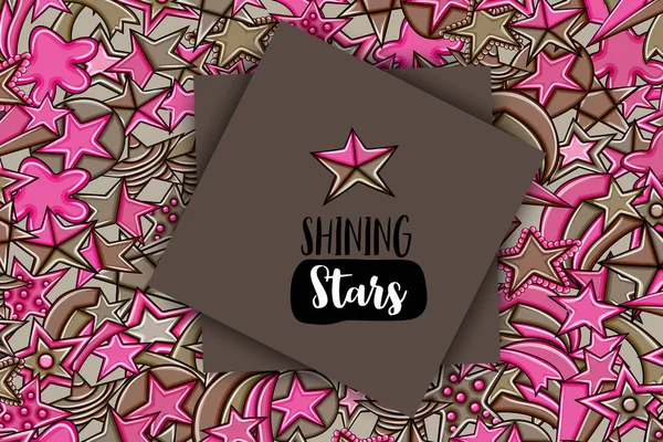 Yıldız karikatür doodle tasarlamak zemin. Şirin arka plan kavramı