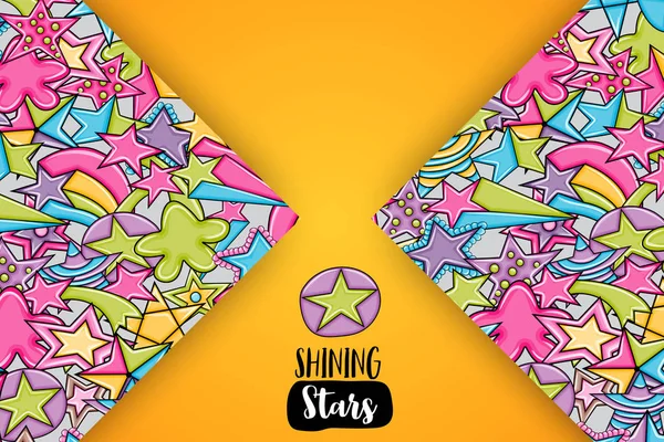 Yıldız karikatür doodle tasarlamak zemin. Şirin arka plan kavramı