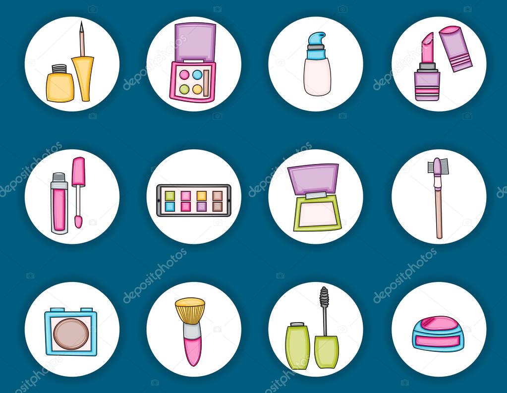 Cartoon makeup products Makeup products cartoon doodle elements