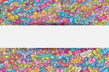 Kelebekler kavramı 3d çizgi film doodle arka tasarımında yaz..