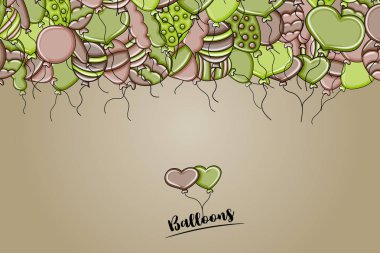 3d çizgi film doodle b balon doğum günü ve kutlama kavramı