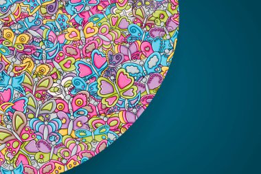 Kelebekler yaz kavram 3d çizgi film doodle arka plan desig olarak