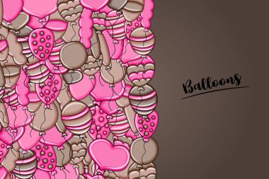 3d çizgi film doodle b balon doğum günü ve kutlama kavramı