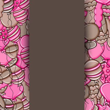 3d çizgi film doodle b balon doğum günü ve kutlama kavramı