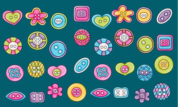 Sewing buttons handmade craft icons concept. Cartoon doodle stic