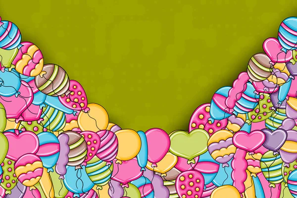 Ballonger födelsedag och fest koncept i 3d tecknad doodle b Vektorgrafik