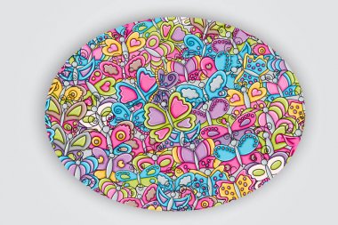 Kelebekler yaz kavram 3d çizgi film doodle arka plan desig olarak