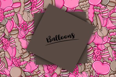 3d çizgi film doodle b balon doğum günü ve kutlama kavramı