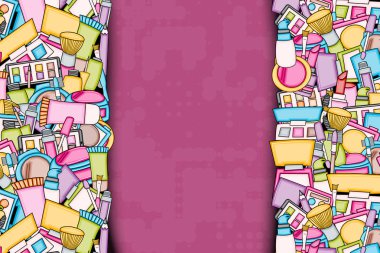 Makyaj çizgi film doodle tasarlamak zemin. Şirin arka plan kavramı f