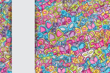 Kelebekler yaz kavram 3d çizgi film doodle arka plan desig olarak