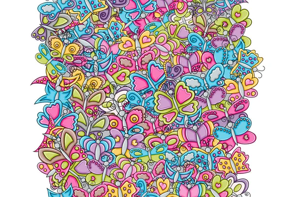 Kelebekler yaz kavram 3d çizgi film doodle arka plan desig olarak