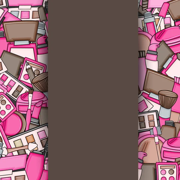 Makyaj çizgi film doodle tasarlamak zemin. Şirin arka plan kavramı f