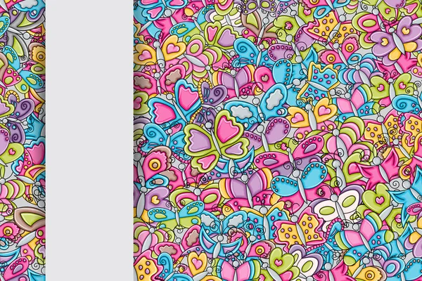 Kelebekler yaz kavram 3d çizgi film doodle arka plan desig olarak