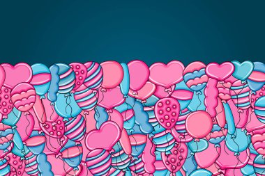 3d çizgi film doodle b balon doğum günü ve kutlama kavramı