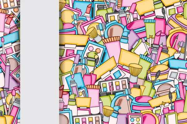 Makyaj çizgi film doodle tasarlamak zemin. Şirin arka plan kavramı f