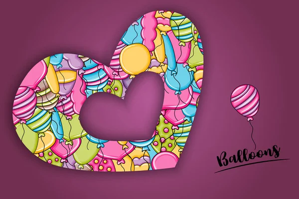 3d çizgi film doodle b balon doğum günü ve kutlama kavramı