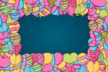 3d çizgi film doodle b balon doğum günü ve kutlama kavramı