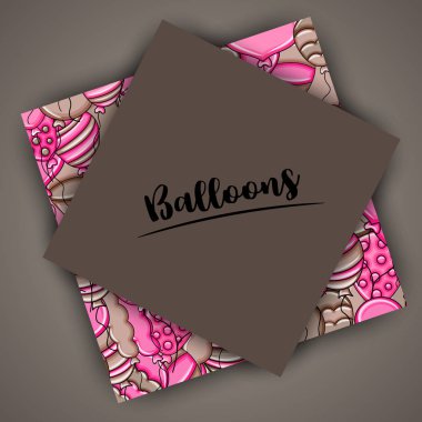 3d çizgi film doodle b balon doğum günü ve kutlama kavramı