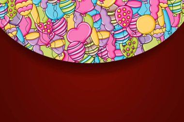 3d çizgi film doodle b balon doğum günü ve kutlama kavramı