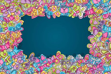 Kelebekler yaz kavram 3d çizgi film doodle arka plan desig olarak