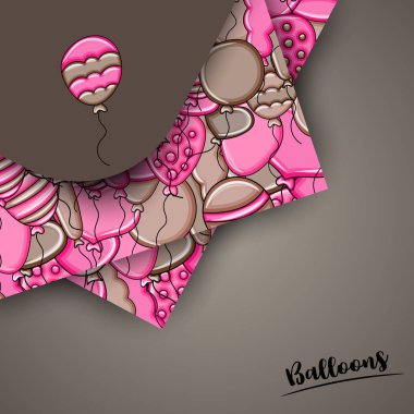 3d çizgi film doodle b balon doğum günü ve kutlama kavramı