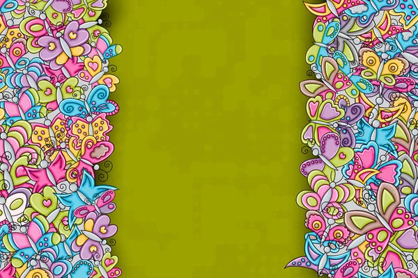 Kelebekler yaz kavram 3d çizgi film doodle arka plan desig olarak