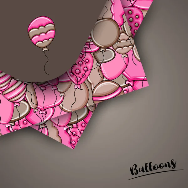 3d çizgi film doodle b balon doğum günü ve kutlama kavramı