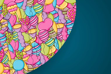 3d çizgi film doodle b balon doğum günü ve kutlama kavramı