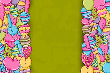 3d çizgi film doodle b balon doğum günü ve kutlama kavramı