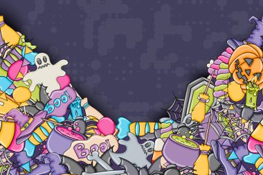 Cadılar Bayramı arka plan. Tatil tasarım öğeleri.