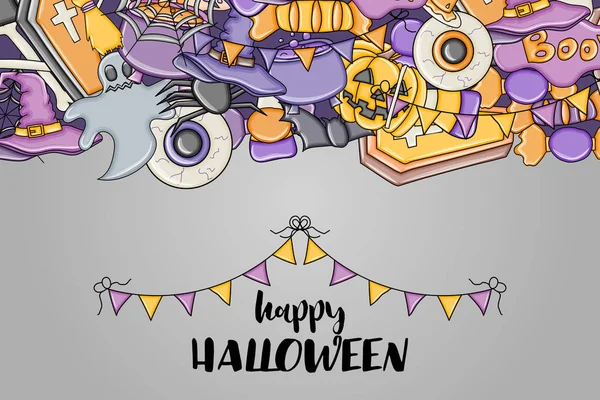 Halloween background. Holiday design elements. — Stock Vector