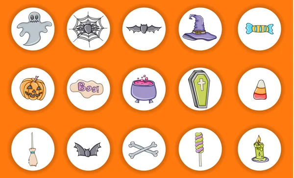 Halloween pictogrammen. Vakantie ontwerp stickers. — Stockvector