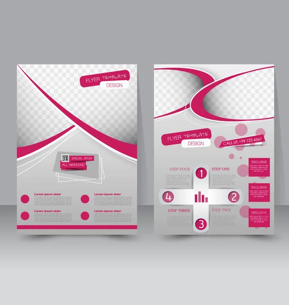 Flyer template. Business brochure. Editable A4 poster for design, education, presentation, website, magazine cover. — Stock Vector