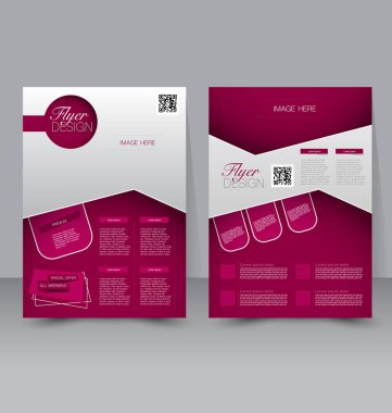 Flyer şablonu. İş broşürü. Düzenlenebilir A4 afiş tasarım eğitim, tanıtım, Web sitesi, Dergi kapağı için.