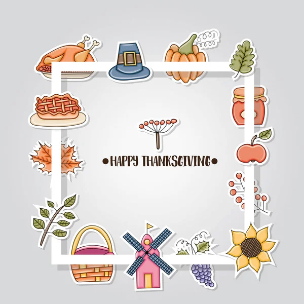 Концепция поздравительной открытки на День благодарения. Минималистический праздник — стоковый вектор
