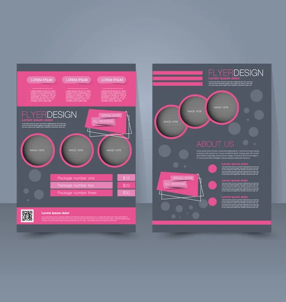 Sjabloon folder. zakelijke brochure. a4 bewerkbare poster voor ontwerp — Stockvector