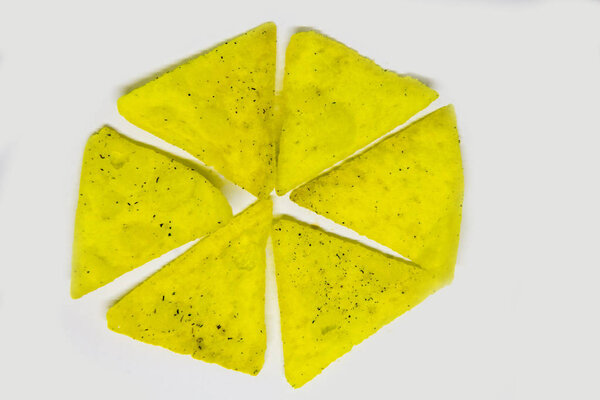 beer chips on a white background