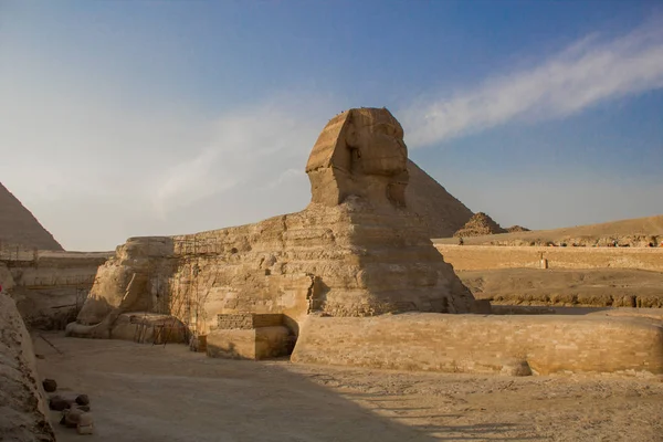 Ägyptische Sphinx Giza Gegen Den Himmel — Stockfoto