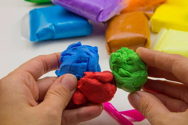 Airy Plasticine Massa För Modellering Färgade Super Ljus Plasticine Vit — Stockfoto