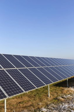 Solar Power Station karlı kış doğa dondur 