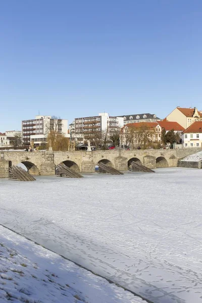 yukarıda nehir otava, pisek, Çek Cumhuriyeti, Orta Avrupa'da en eski taş köprü