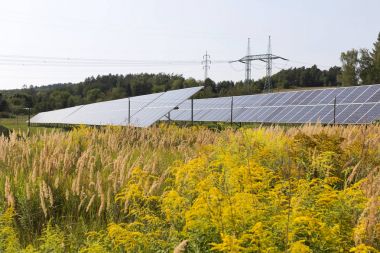 Çayır çiçekli yaz Solar Power Station 