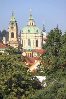 Görünüm Prag Aziz Nicholas Cathedra ile daha az Town, Çek Cumhuriyeti